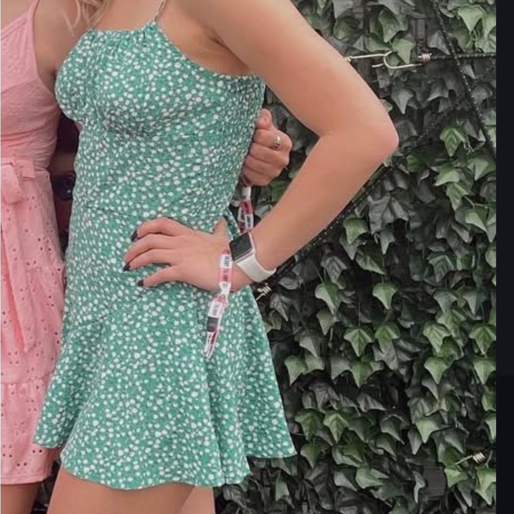 Amazon Essentials Green Floral Jumpsuit